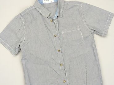 koszula oversize z krótkim rękawem: Koszula 8 lat, stan - Bardzo dobry, wzór - W paski, kolor - Niebieski