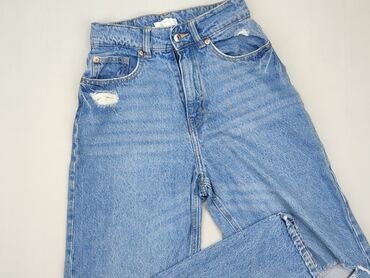 spodnie jeans baggy: Jeansy, H&M, XS, stan - Bardzo dobry