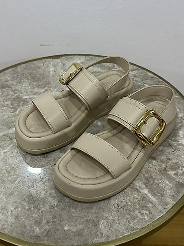 Qadın ayaqqabıları: Selin shoes 38 ölçü 1-2 defe geyinilib Krem rəngli iki qayışlı rahat — 2