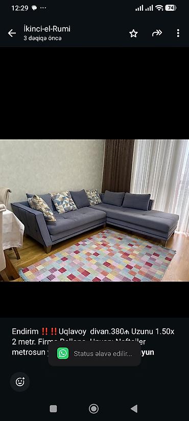 Endirim ‼️‼️Uqlavoy divan.380₼ Uzunu 1.50x 2 metr. Firma Bellona lalafo.az -da Endirim ‼️‼️Uqlavoy divan.380₼ Uzunu 1.50x 2 metr. Firma Bellona
