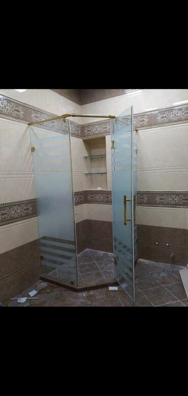 Duş kabinaları, arakəsmələr: Yeni Üstü açıq kabina, Düzbucaqlı, Pulsuz çatdırılma — 18