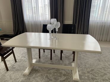 стол с табуретками: Кухонный Стол, цвет - Белый