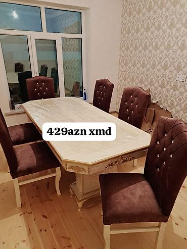 Masa və oturacaq dəstləri: Yemək otağı üçün modern masa-stul dəsti - Komplekt variantları: - — 49
