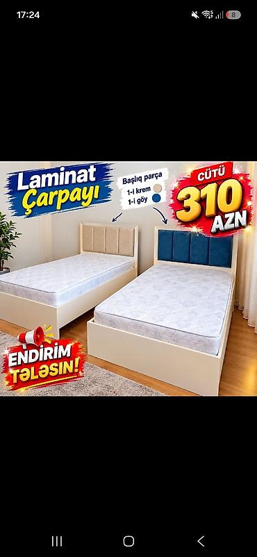Laminat çarpayı – dəst - Material: laminat korpus - Başlıq