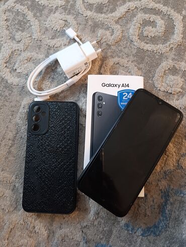 зарядное samsung: Samsung Galaxy A14, Б/у, 128 ГБ, цвет - Черный, 2 SIM