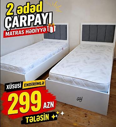 İki ədəd tək çarpayı dəsti - Ağ rəngdə korpus, yumşaq boz başlıq lalafo.az -da İki ədəd tək çarpayı dəsti - Ağ rəngdə korpus, yumşaq boz başlıq