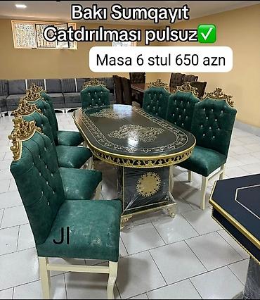 sumqayit mebel: Qonaq otağı üçün, Yeni, Açılmayan, Oval masa, 6 stul — 1