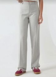 женские рубашки обманки: Qadın şalvarı – klassik düz kəsim, açıq boz rəng - Model: yüksək