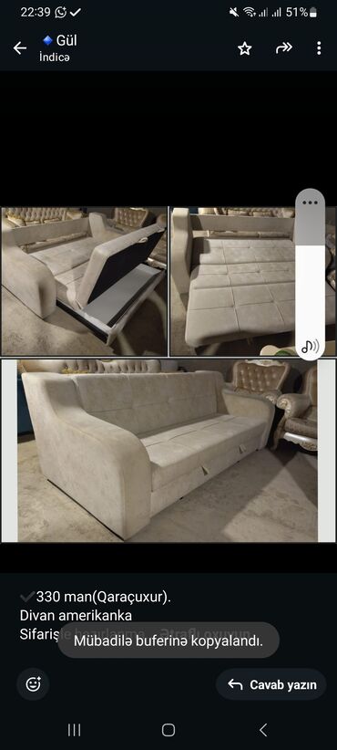 Mətbəx mebeli: Divan