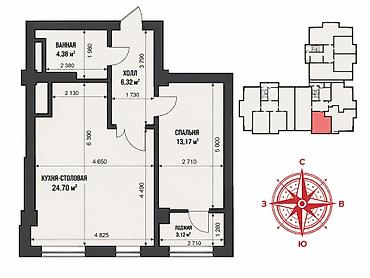 discovery studio: Студия, 52 м², Технопарк Элитка, 11 этаж, Евроремонт — 2