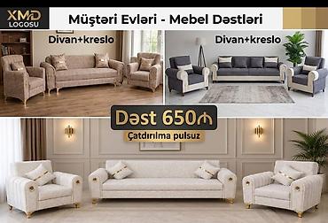 Müştəri Evləri – Mebel dəstləri - Dəst tərkibi: Divan + 2 kreslo -