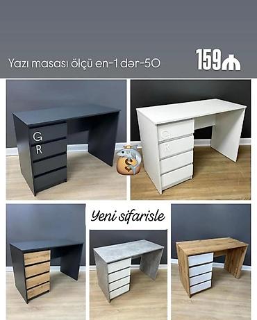 Sifarişlə ev mebeli: Düz masa, Stulsuz, Polkasız, Siyirməli, Sadə laminat — 1