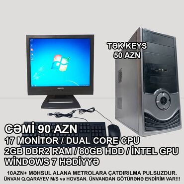 Soyutma sistemləri: Masaüstü Kompüter "Qori G31/Dual Core E5300/2GB Ram/80GB HDD"
