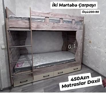 İki mərtəbəli çarpayı – ölçü: 200×90. - Komplektə matraslar daxildir