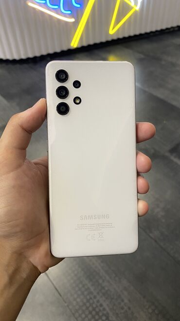 самсун s10: Samsung Galaxy A32, Б/у, 128 ГБ, цвет - Белый, 2 SIM