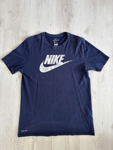 tech fleece l: Short sleeves T-shirt, L (EU 52), Nike, color - Blue, Cotton