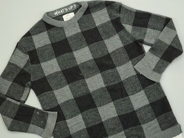 Swetry: Sweter Zara, 12 lat, wzrost - 152 cm., stan - Dobry, wzór - Kratka, kolor - Szary