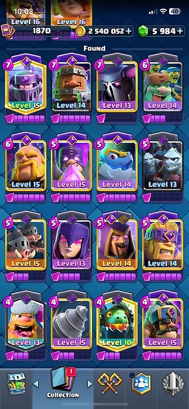 samovar 1870: Clash Royale hesabı - Kral Səviyyəsi: 16 (Max Level) - Kral nişanı — 3