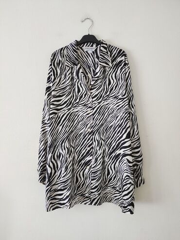 ženska crna košulja: XL (EU 42), Svila, Leopard, krokodil, zebra
