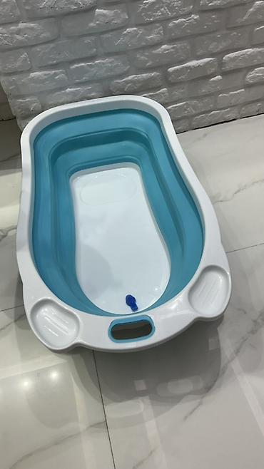 usag vannasi: Qatlana bilən uşaq vannası - Rəng: ağ–mavi - Material: bərk plastik + — 3
