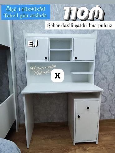 Ağ rəngli kompüter və yazı masası üst rəf bloku ilə. Ölçü: 140x90x50 lalafo.az -da Ağ rəngli kompüter və yazı masası üst rəf bloku ilə. Ölçü: 140x90x50