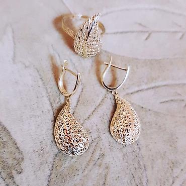 Ювелирные изделия: В комплекте: Серьги, Кольцо, Желтое золото, 585 проба, 641 г — 4