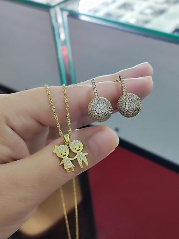 Серебряные серьги: Серебро Италия Серебряный Серьги+ Цепочка с подвеской Цена 4500сом — 4