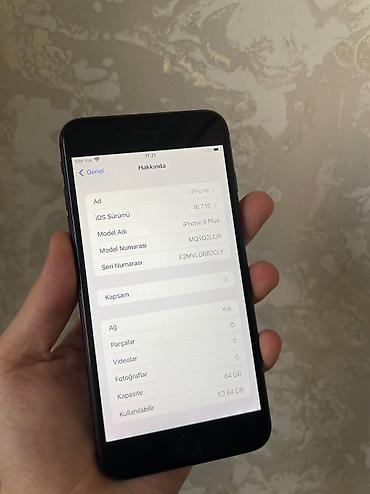 iphone 8 plus irşad: IPhone 8 Plus, 64 GB, Qara, Barmaq izi, Simsiz şarj, Sənədlərlə — 7