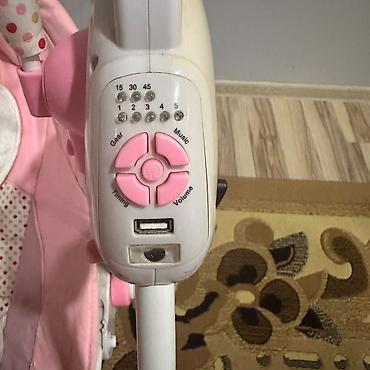 hello kitty oyuncaq: Uşaq üçün elektrikli yelləncək-beşik. Çəhrayı rəngdə, yumşaq — 4