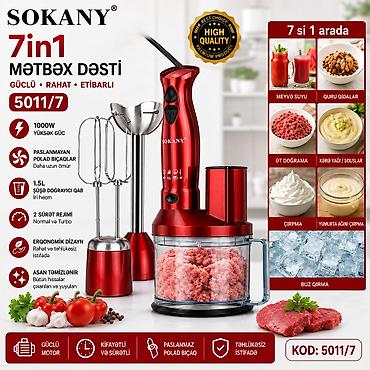 №: 1985 Məhsulun adı: Salınma blender Sokany SM-5011-7, 1 L, qırmızı