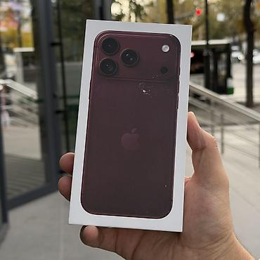 aifon 8: IPhone 17 Pro Max, Новый, 256 ГБ, Бордовый, Кабель, Коробка, 100 % — 1