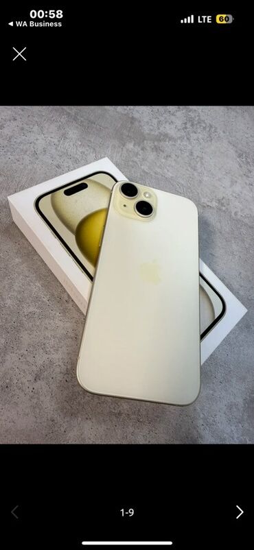 xr в корпусе: IPhone 15, Б/у, 128 ГБ, Старлайт, Коробка, 90 %