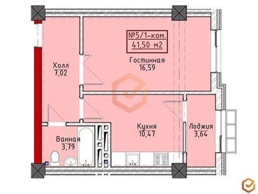 тц бишкек парк: 1 бөлмө, 42 кв. м, Элитка, 7 кабат, ПСО (өзү оңдоп түзөтүп бүтүү үчүн)