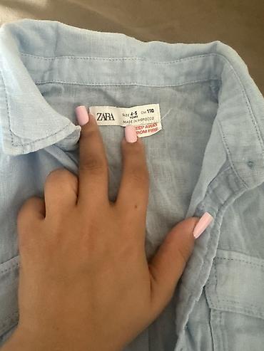 Детская одежда и обувь: ZARA uşaq köynəyi - Marka: ZARA - Ölkə: Morocco istehsalı - Ölçü: 4–5 — 1