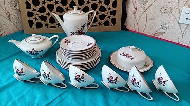 sous: Çay dəsti, rəng - Ağ, Farfor, 8 nəfərlik — 1
