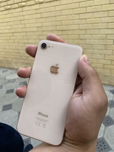 islenmis telfonlar: IPhone 8, 64 GB, Matte Gold, Zəmanət, Barmaq izi, Simsiz şarj