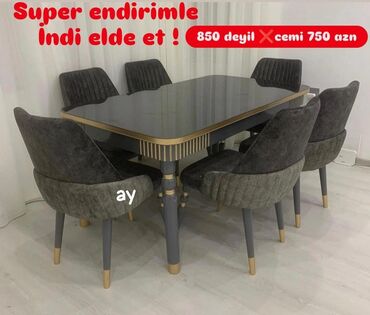 Qonaq otağı dəstləri: Qonaq otağı üçün, Yeni, Açılan, 6 stul