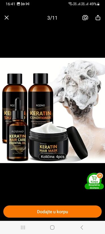 Nega kose: Set za negu kose marke Rozino, obogaćen keratinom, dizajniran za — 8