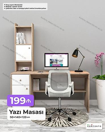 Ev və bağ: Düz masa, Stulsuz, Polkalı, Siyirməli, Sadə laminat — 1