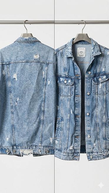zip: Džins jakna – svetlo plavi “washed” denim sa diskretnim distressed — 1