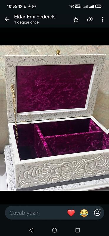 sandiq: Qranit/akril daşdan dekorativ qutu - Material: süni daş/qranit tipli — 7