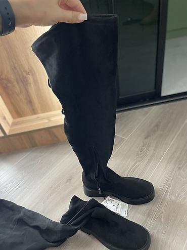 sapogi: Сапоги, Bershka, Размер: 38, цвет - Черный, Новый — 4