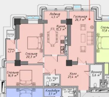квартира черемушки снять: 2 бөлмө, 83 кв. м, Элитка, 13 кабат, ПСО (өзү оңдоп түзөтүп бүтүү үчүн)