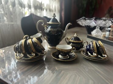 Termoqablar: Çay dəsti, rəng - Qara, Farfor