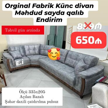 Masa və oturacaq dəstləri: Künc divan