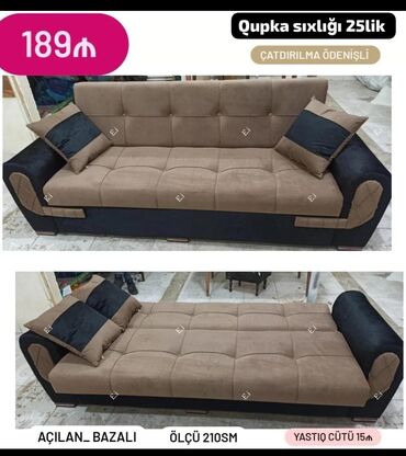 Sifarişlə divanlar: Künc divan, Qonaq otağı üçün, Parça, Bazalı, Açılan — 24