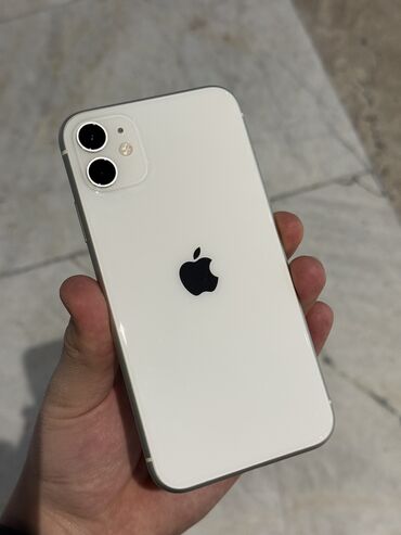 Apple iPhone: IPhone 11, Б/у, 64 ГБ, Белый, Кабель, Чехол, Защитное стекло, 76 %