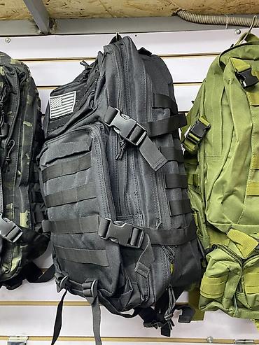 Рюкзактар: Тактический рюкзак с MOLLE-стандартом, цвет черный. Основные — 2