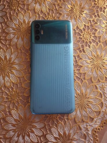 Tecno: Tecno Spark 8P, Б/у, 128 ГБ, цвет - Зеленый, 2 SIM — 1