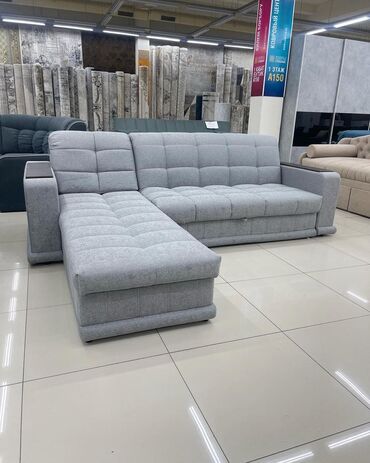 мебельные цеха: Угловой диван, цвет - Серый, Новый